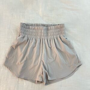 Nike Women's Light Gray High-Waisted Shorts